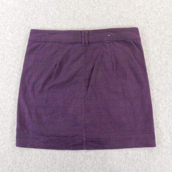 Gap Mini Skirt 1 W31 Dark Purple Solid Pockets Short Button 100% Cotton Canvas - Picture 7 of 8